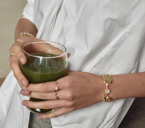 Dolphin Bangle cuff detail on model - FREQNC atelier