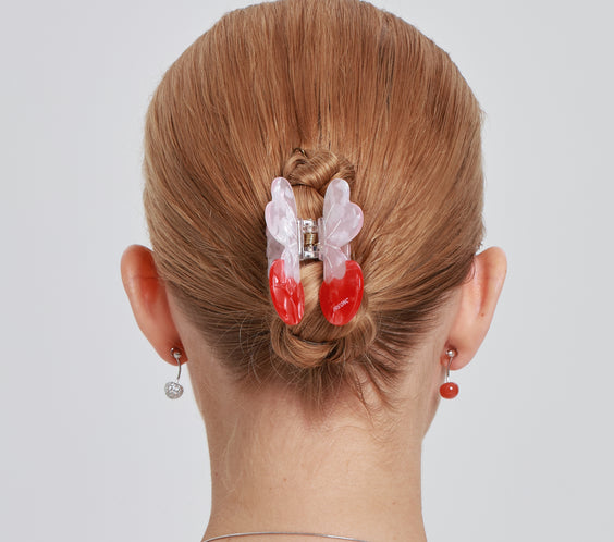 ma chérie Red Agate Cherry Earrings worn on model - FREQNC atelier