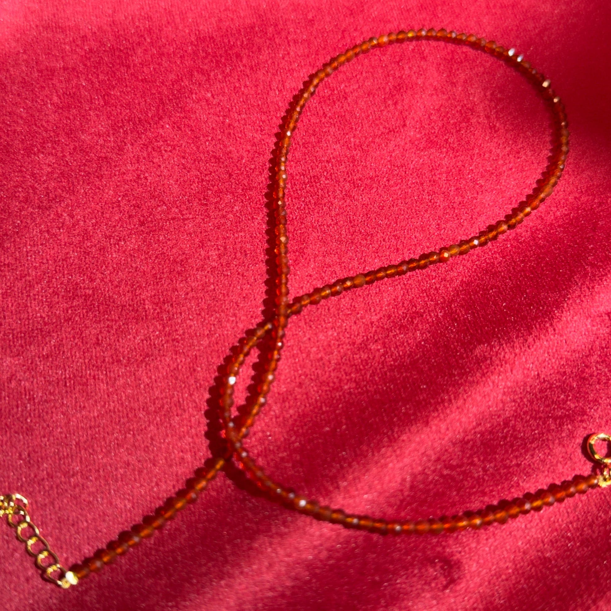 Cassie Red Agate String Necklace natural carnelian beads - FREQNC atelier