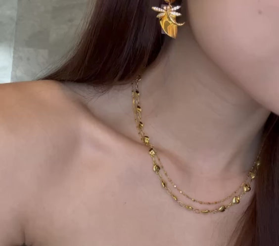 Gold Dragonfly Charm Earring