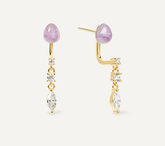 Serpent Earrings with amethyst crystal - FREQNC atelier