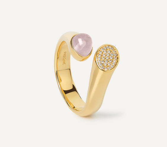 serpent ring gold rose quartz FREQNC atelier