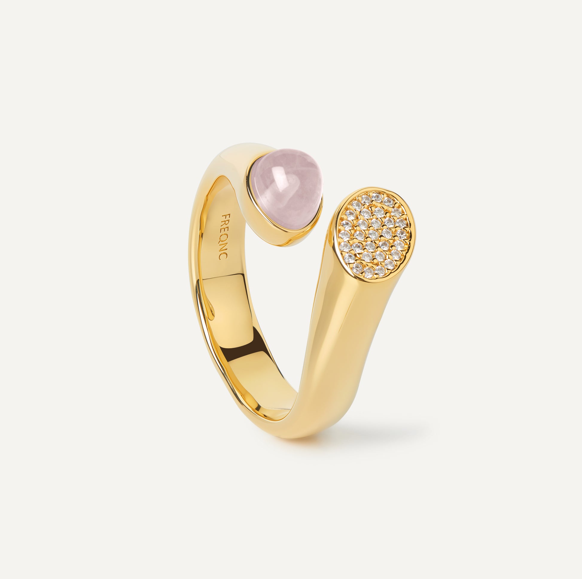 serpent ring gold rose quartz FREQNC atelier